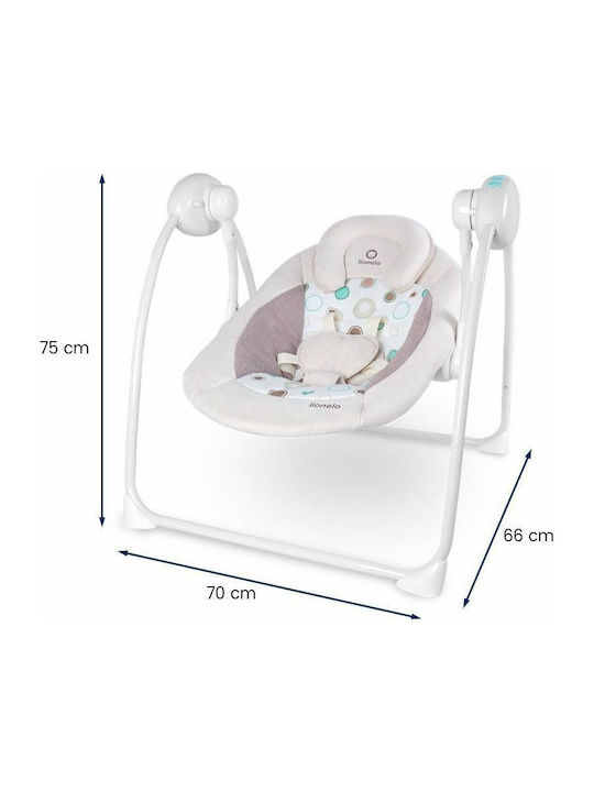 Lionelo Electric Relax pentru Bebeluși Leagăn Ruben cu Muzică Alb pentru Copil până la 12kg