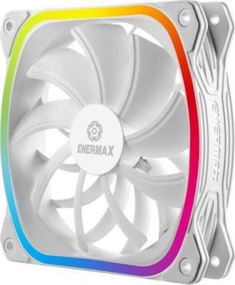 Enermax SquA RGB Ventilator Carcasă 120mm cu Conexiune 4-Pin PWM 1buc Alb