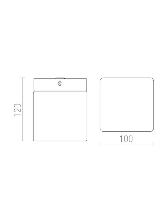 Rendl Light Studio Esica SQ Deckenleuchte Badezimmer 10cm Silber mit Integrierter LED