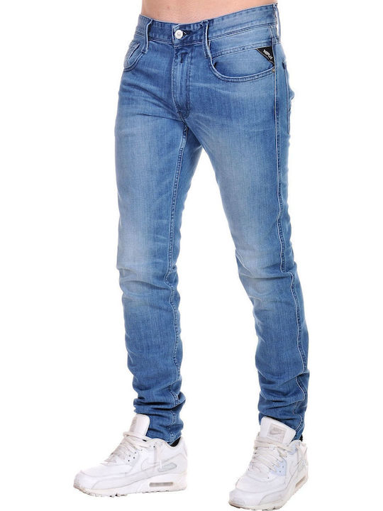 Anbass Men's Elastic Jeans Pants With Slim Fit Blue