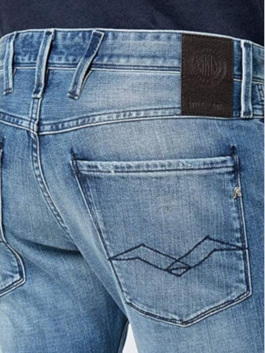 Anbass Men's Elastic Jeans Pants With Slim Fit Blue