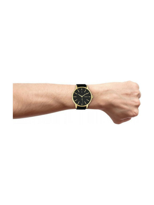 Oozoo Watch Battery with Black Leather Strap C10502