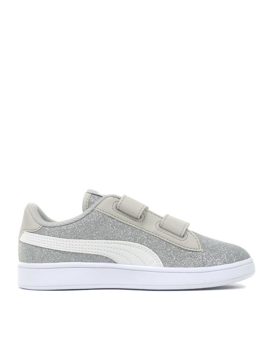 Smash Glitz Glam Kids Sneakers with Scratch Gray