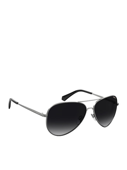Polaroid Men's Sunglasses with Silver Metallic Frame and Grey Gradient Polarized Lens PLD 6012/N/NEW 6LB/WJ
