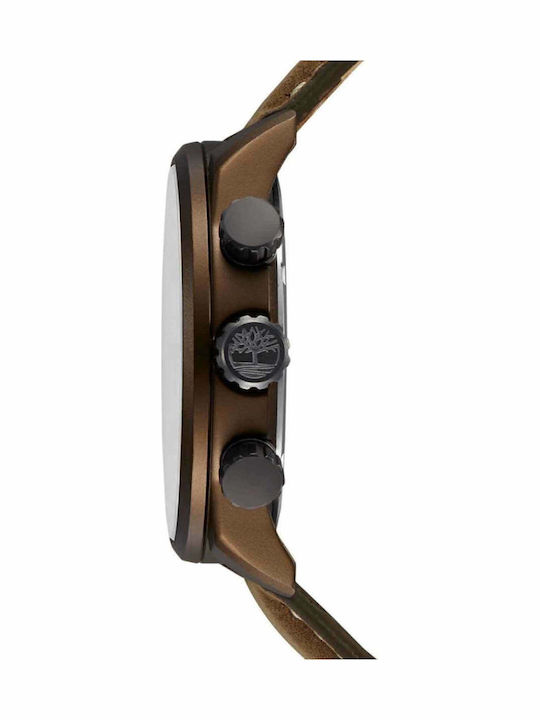 Timberland Henniker II Ανδρικό Ρολόι 46mm Χρονογράφος Μπαταρίας με Καφέ Δερμάτινο Λουράκι