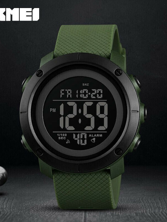 Skmei 1426 Ψηφιακό Ανδρικό Ρολόι 46mm Μπαταρίας με Πράσινο Καουτσούκ Λουράκι