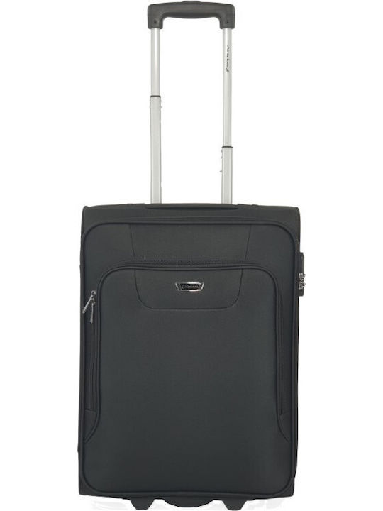 Diplomat Small The Vienna Collection Cabin Fabric Suitcase Black with 2 Wheels Height 55cm