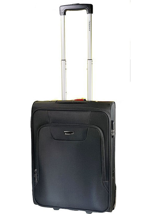 Diplomat Small The Vienna Collection Cabin Fabric Suitcase Black with 2 Wheels Height 55cm