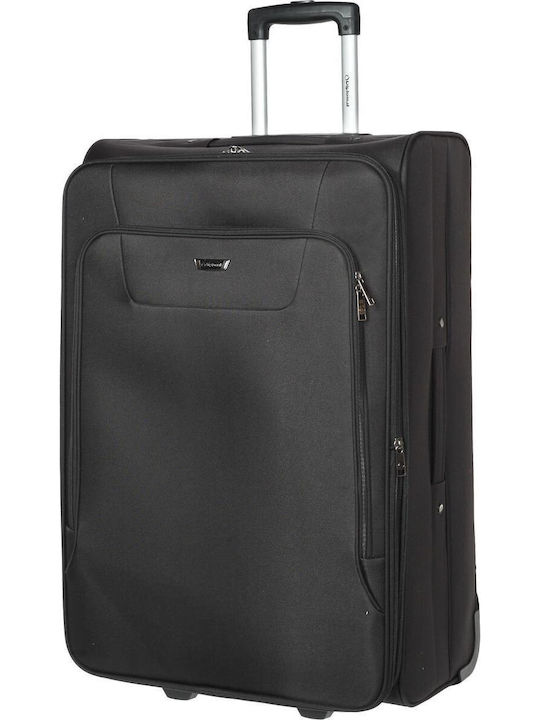Diplomat Small The Vienna Collection Cabin Fabric Suitcase Black with 2 Wheels Height 55cm