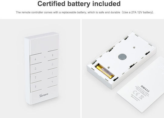 Sonoff RM433-R2 Стенен Стенен Прекъсвач Команди с Рамка Бял