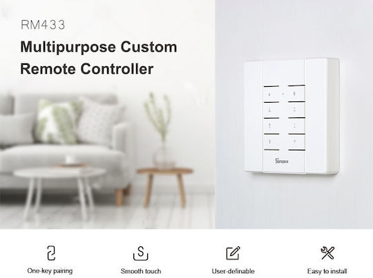 Sonoff RM433-R2 Стенен Стенен Прекъсвач Команди с Рамка Бял