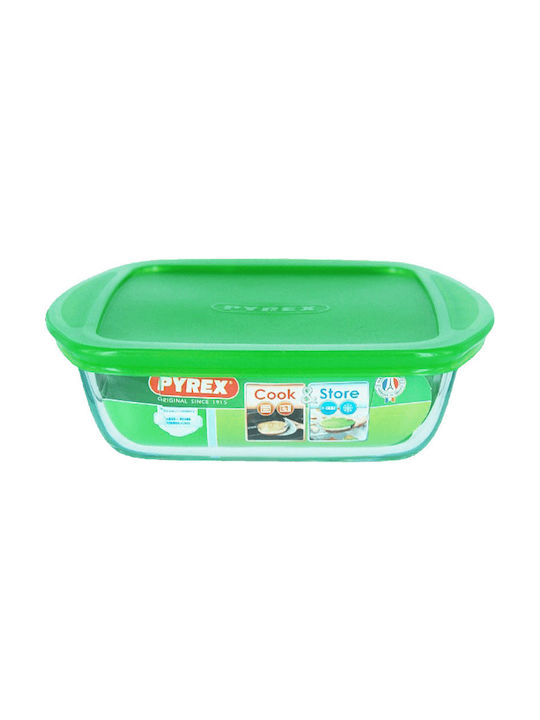 Pyrex Lunch Box Glass Πράσινο Suitable for for Lid for Microwave Oven 1050ml 1pcs