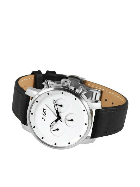 Just Watch Men's Watch 42mm Battery with Black Leather Strap