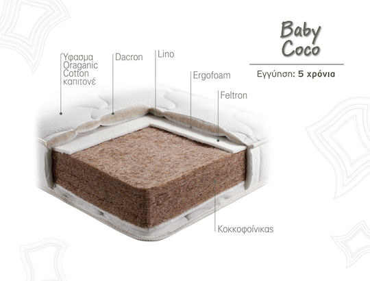 Linea Strom Orthopedic Crib Mattress Baby Coco with Coconut Fiber