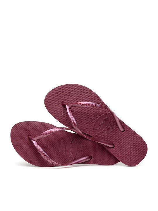 Slim Women's Flip Flops Burgundy