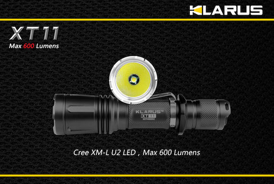 Klarus Επαναφορτιζόμενος Φακός LED IPX8 με Μέγιστη Φωτεινότητα 1060lm XT11 2x CR123A