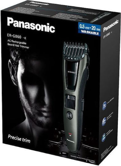 Panasonic Επαναφορτιζόμενη Κουρευτική Μηχανή Μαύρη ER-GB60-K503