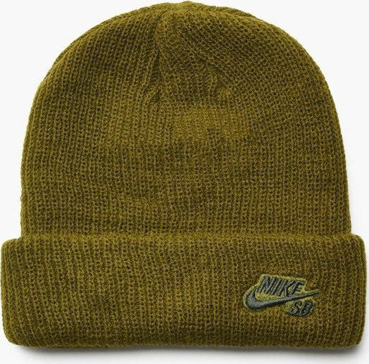 Fisherman Beanie Unisex Σκούφος με Rib Πλέξη σε Χακί χρώμα