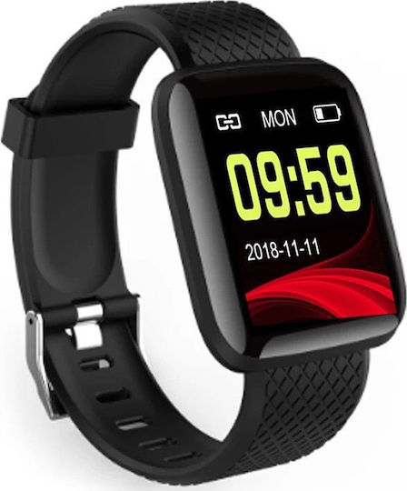 116 Plus Smartwatch with Heart Rate Monitor (Black)