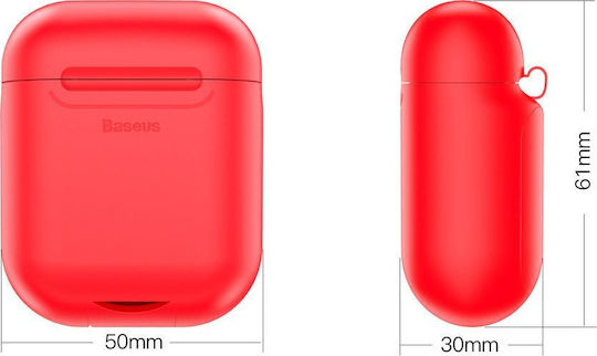 Baseus Anti-dust Wireless Protective Θήκη Σιλικόνης Case Κόκκινο για Apple AirPods