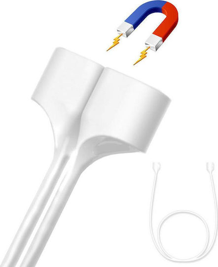 Ancus Магнитна Каишка Против Изгубване в Бял Цвят за Apple AirPods