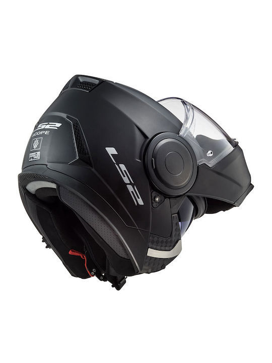 LS2 Scope FF902 Matt Black Motorcycle Helmet Flip-Up ECE 22.05 1650g with Sun Visor