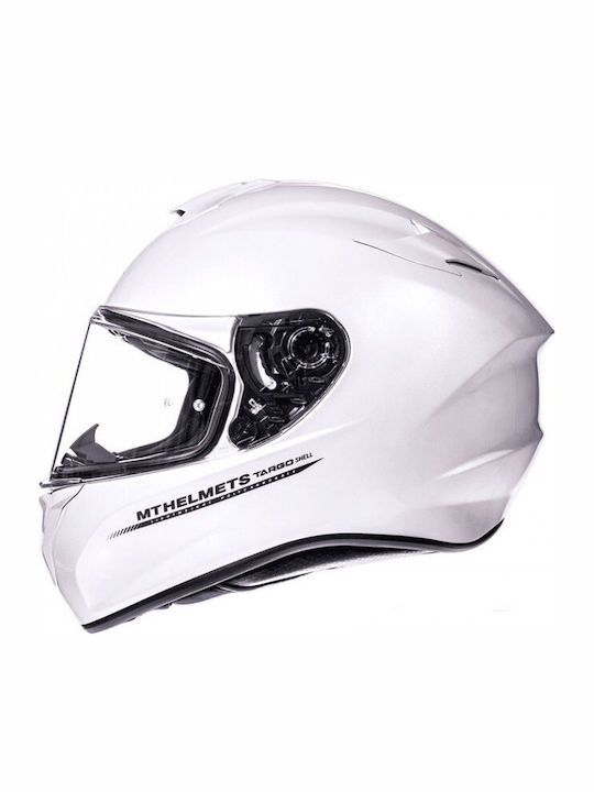 MT Targo Solid A0 Gloss Pearl White Κράνος Μηχανής Full Face ECE 22.05 / DOT 1450gr