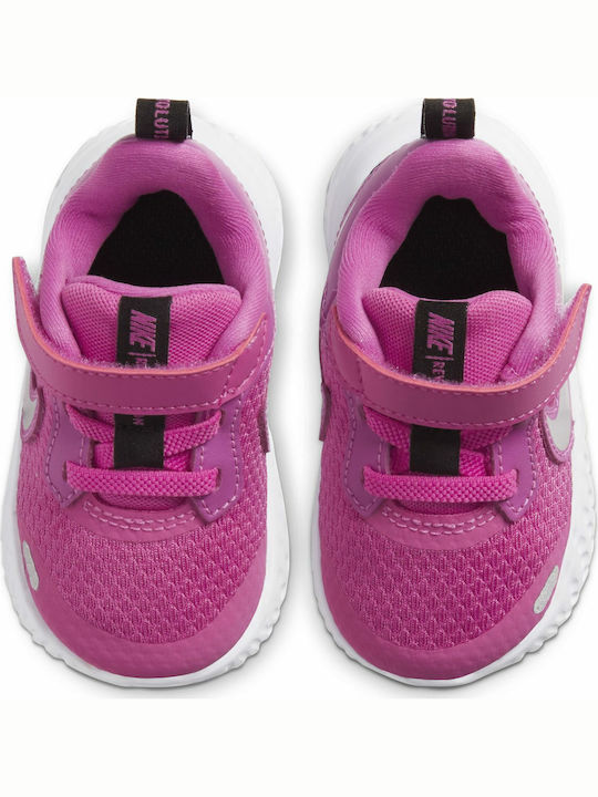 Revolution Revolution 5 I Kids Sports Shoes Running with Hoop & Loop Closure Active Fuchsia / Metallic Silver