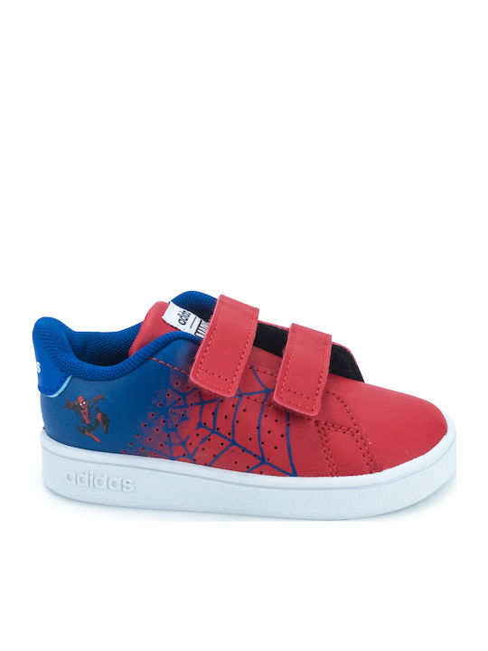 Adidas Παιδικά Sneakers Core Linear Advantage με Σκρατς Royal Blue / Scarlet / Cloud White