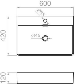 Pyramis Nolana Επικαθήμενος Νιπτήρας Πορσελάνης 60x42x12cm Λευκός Pyramis Nolana Επικαθήμενος Νιπτήρας Πορσελάνης 60x42x12cm Λευκός