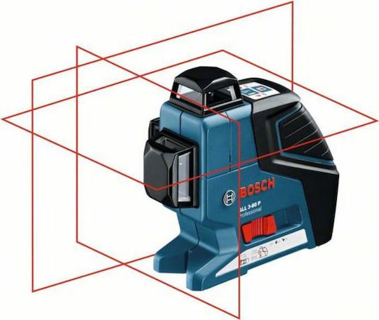 Bosch GLL3-80P Автоматично регулиран Линеен Лазерен нивелир Червен лъч