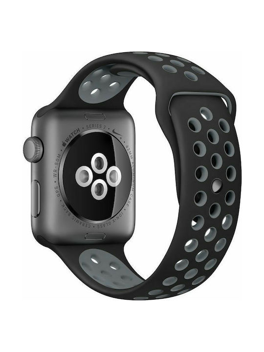 Λουράκι Σιλικόνης με Pin Μαύρο/Γκρι (Apple Watch 42/44/45mm/Ultra 49mm)