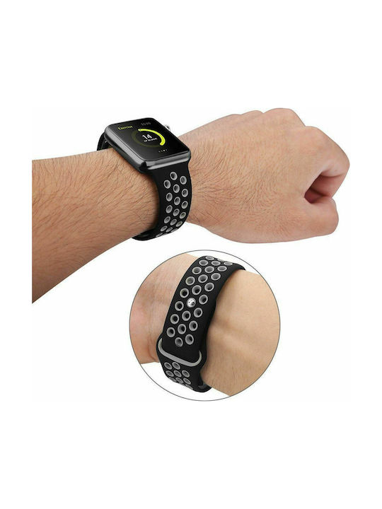 Strap Silicone with Pin Black/Grey (Apple Watch 44/45/46mm/Ultra 49mm)
