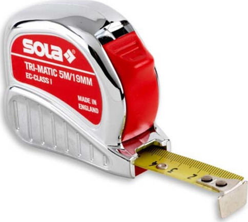 Sola Tri-Matic TM Μετροταινία με Αυτόματη Επαναφορά 5m