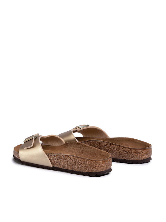 Madrid Birko-Flor Women's Anatomic Gold Narrow Fit Sandals