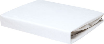 Greco Strom Single Waterproof Jersey Mattress Cover Fitted Cotton White 90x200cm