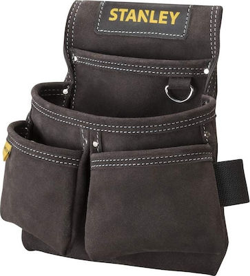 Stanley Leather Tool Belt Case with 4 Compartments and Hammer Slot