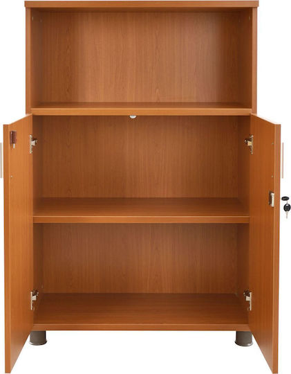 Büroaufbewahrungsschrank Vance Holz mit Schloss Kirsche 80x40x118cm