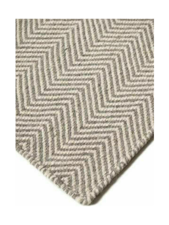 Tapicap Herringbone Lucrat manual Covor Rectangular Grey-White