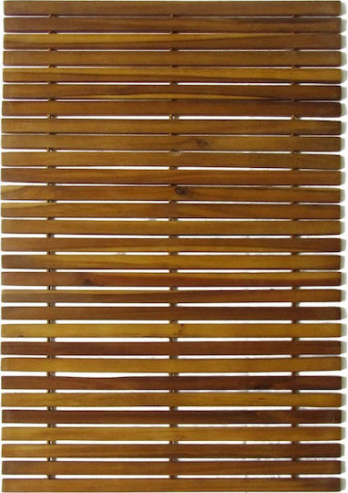 vidaXL Rutschfest Set Badematten Hölzernes Rechteckig 271768 Acacia wood 2Stück