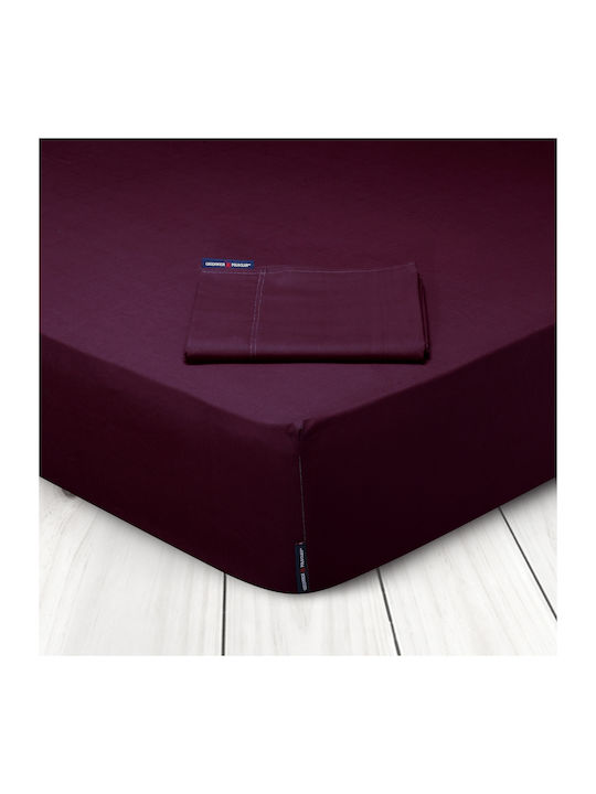 Greenwich Polo Club Sheet for Single Bed 160x200cm. 2205 Burgundy