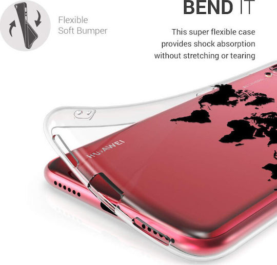 KWmobile Travel Outline Back Cover Σιλικόνης Διάφανο (Huawei Y7 2019 / Y7 Prime 2019)