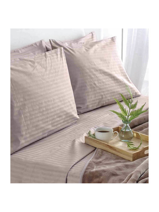 SB Home Lusso Σετ Σεντόνια Υπέρδιπλα 250x280εκ. Taupe (4τμχ)
