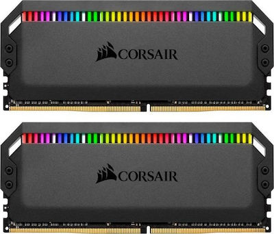 Corsair Dominator Platinum RGB 16GB DDR4 RAM cu 2 module (2x8GB) și Viteză 3200 pentru Desktop