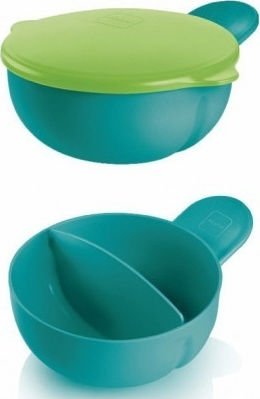 Mam Baby Food Bowl Feeding bowl - Bowl with Lid 6m+ made of Plastic Green