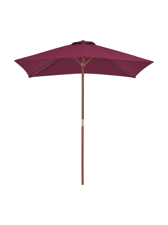 Square Wooden Burgundy Garden Umbrella 1.5x2xHeight 2.35m