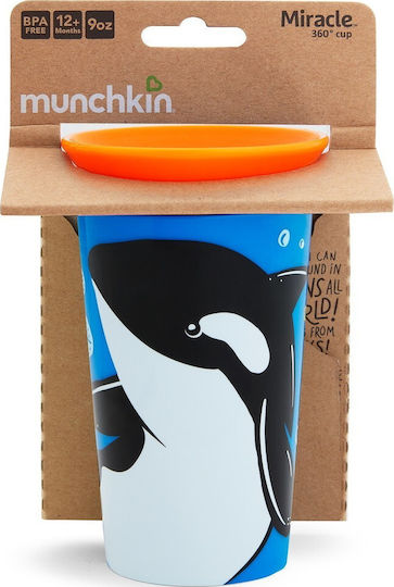 Munchkin Miracle 360° Wildlove Sippy Cup Plastic Blue Blue Whale 266ml For 12m+