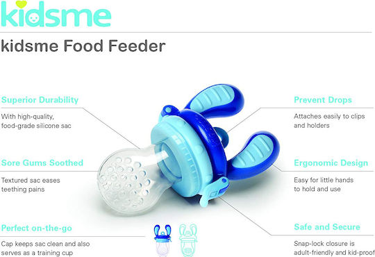 Kidsme Πιπίλα Φαγητού Μπλε Feeder από Σιλικόνη για 4+ μηνών