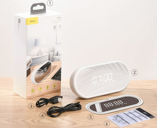 Baseus Encok Tabletop Digital Clock Plastic with Alarm Clock Black NGE09-01