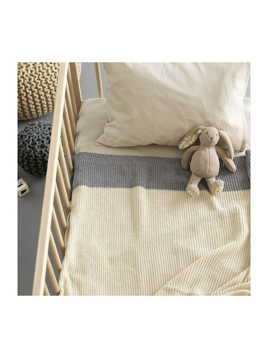 Palamaiki Blanket Nursery Swaddling Blankets Bicolor Knitted Beige 75x110cm